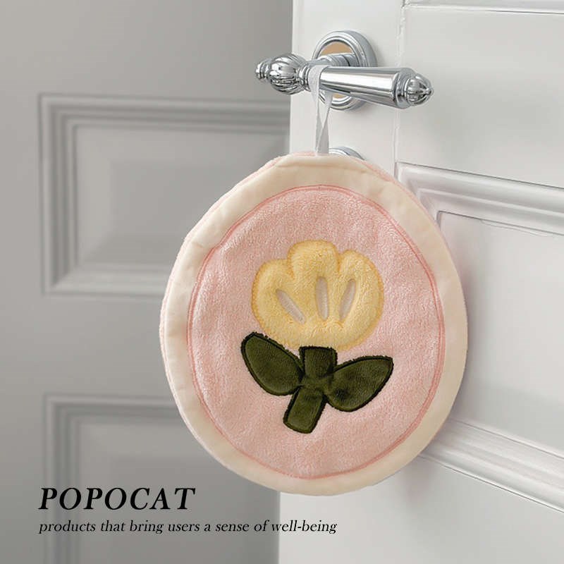 郁金香厨c房擦手巾家用可爱挂式擦手毛巾柔软加厚吸水毛巾擦手帕
