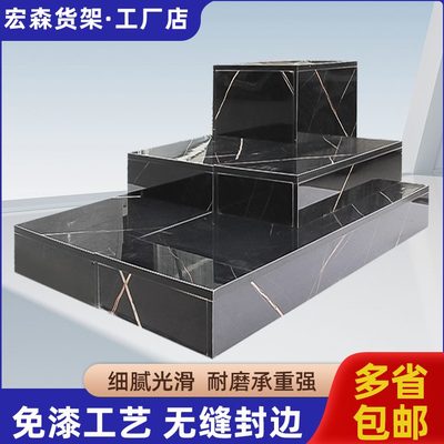 底座白色店直播踩模特服装展示台橱窗台仿大理石地台定制婚纱站台