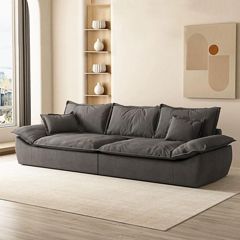 意式极简科技布艺沙发小户型客厅现代简约轻奢三人位直排帆船沙发