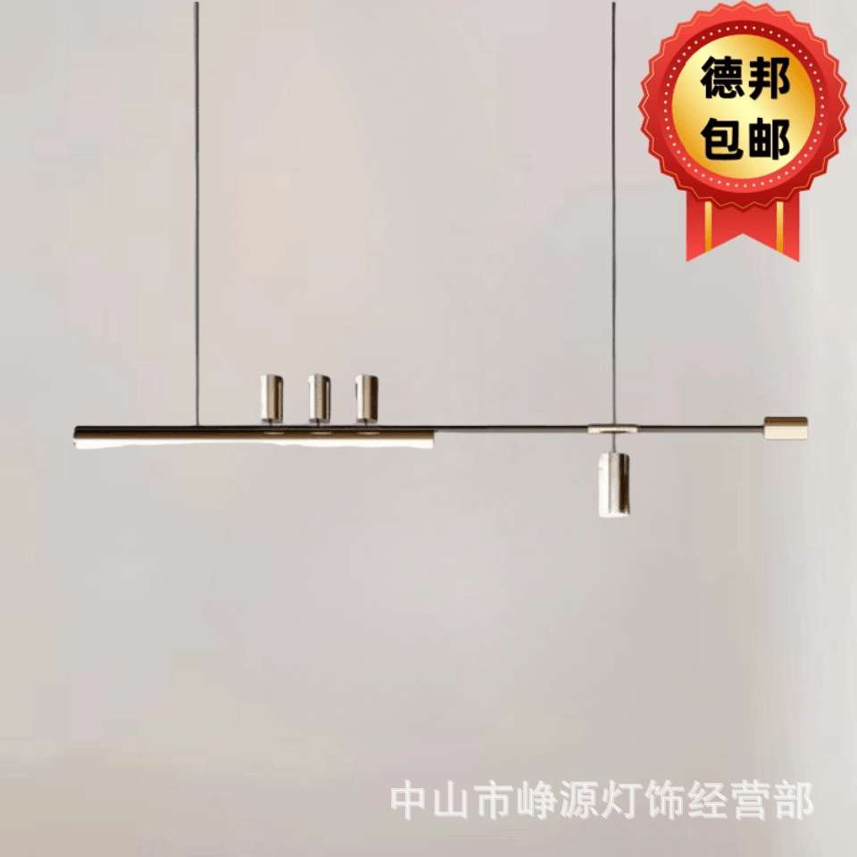 设计师款轻奢餐桌餐厅灯简约现代一字长条饭厅灯意式极简吧台吊灯