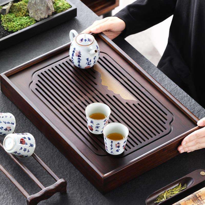 竹长方形茶盘家用2021新款简易托盘实木茶具干泡小型储水式小茶台