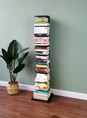 北欧隐形书架简易k落地小型客厅夹缝阅读白色多层网红矮书架置物