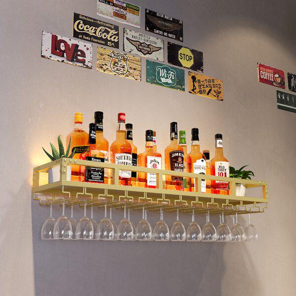 简约创意酒架吧台墙上壁挂红酒杯杯架倒挂家用餐厅酒柜置物架轻奢