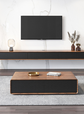 悬空北欧电视柜茶几挂墙意式柜壁挂式现代简约风墙W柜小户型电视