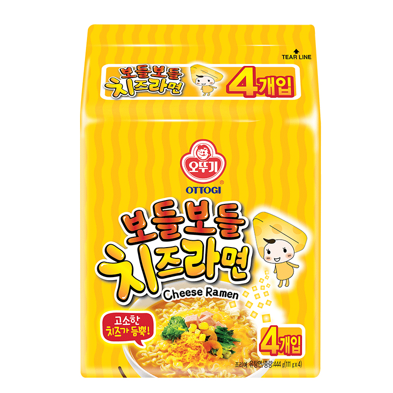 不倒翁芝士拉面原味连包111g*4包 韩国OTTOGI/OTOKI原装进口泡面