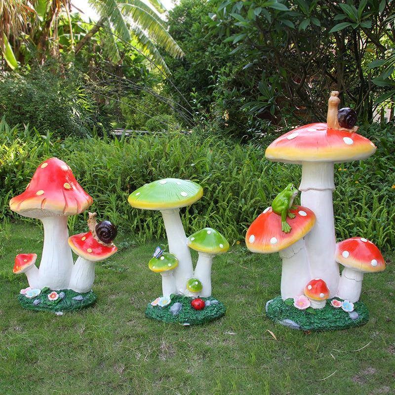 玻璃钢发光蘑菇灯雕塑户外园林景B观小品花园小区草坪装饰摆件造