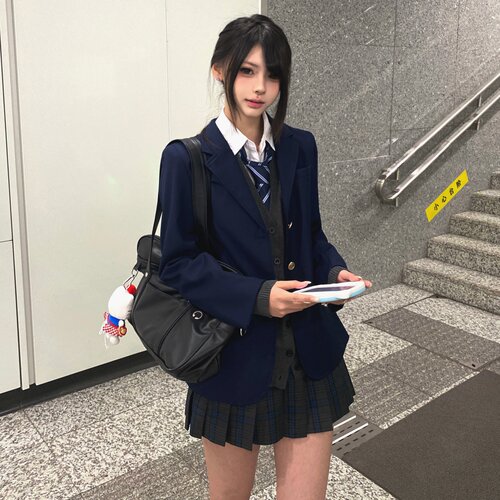 JK制服西装外套女学院风三粒扣