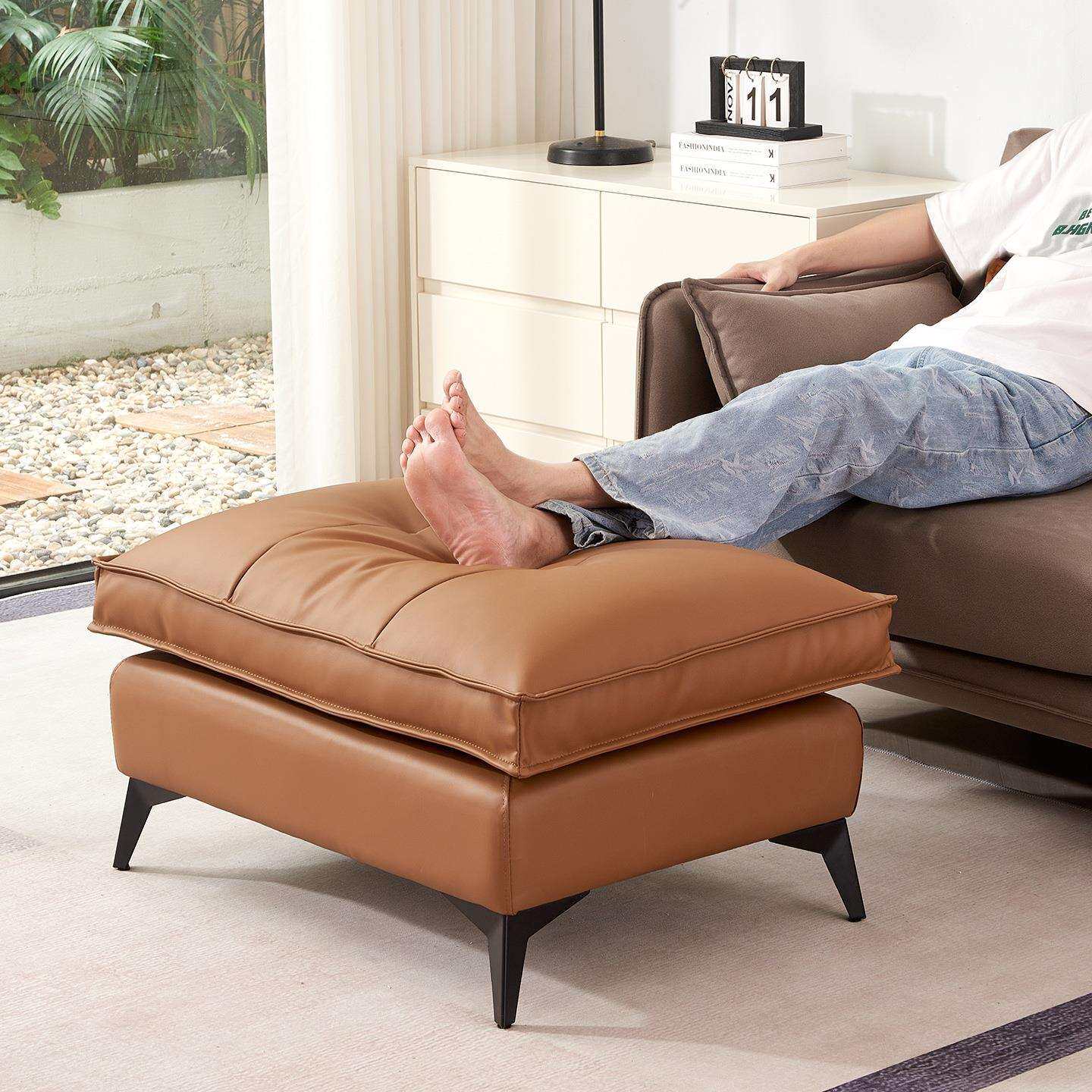 沙发脚踏凳单个轻奢家用客厅贵妃位加长搁脚凳放腿方塌沙gω