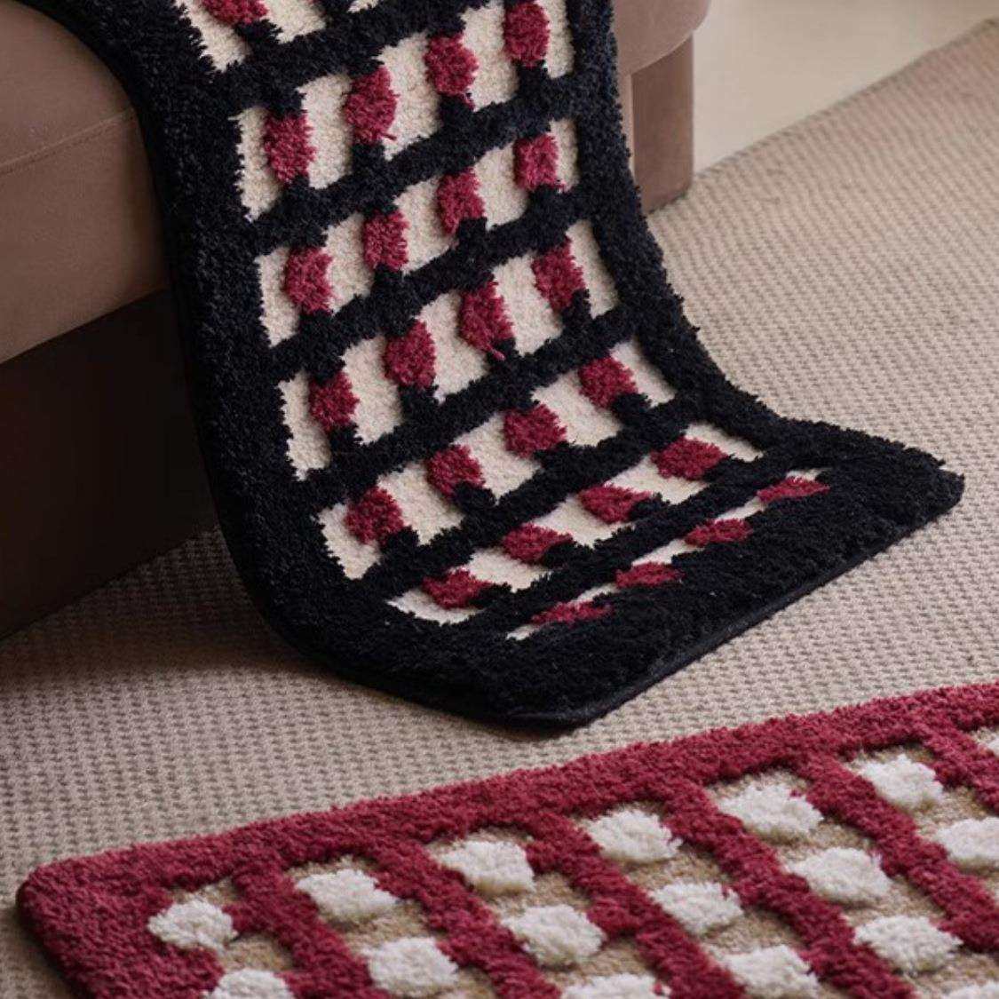 红黑糖豆方形植绒地毯现代简约家用客厅毯卫生间吸水防滑卧室地毯,鲜花速递/花卉仿真/绿植园艺,割草机/草坪机,淘宝优惠券,粉丝福利购,淘宝优惠卷