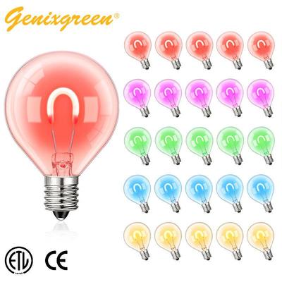 G40软灯丝灯泡 U型LED柔性灯丝灯E12小螺口1W彩色RGB圣诞灯串备泡