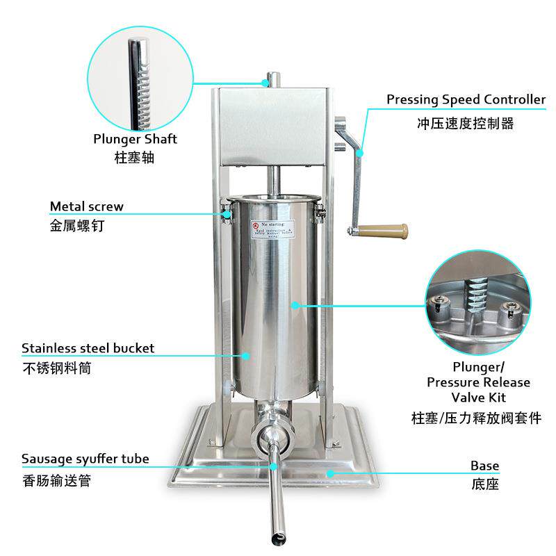 商用跨境304不锈钢真空灌肠机脚踏腊肠灌装机原厂生产香肠