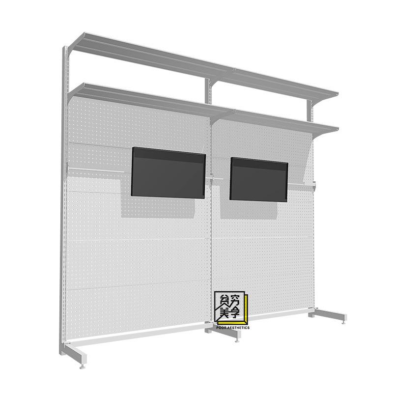 铭添贫穷美学 洞洞板电竞桌台式电脑桌书桌书架桌搭白色金属主机