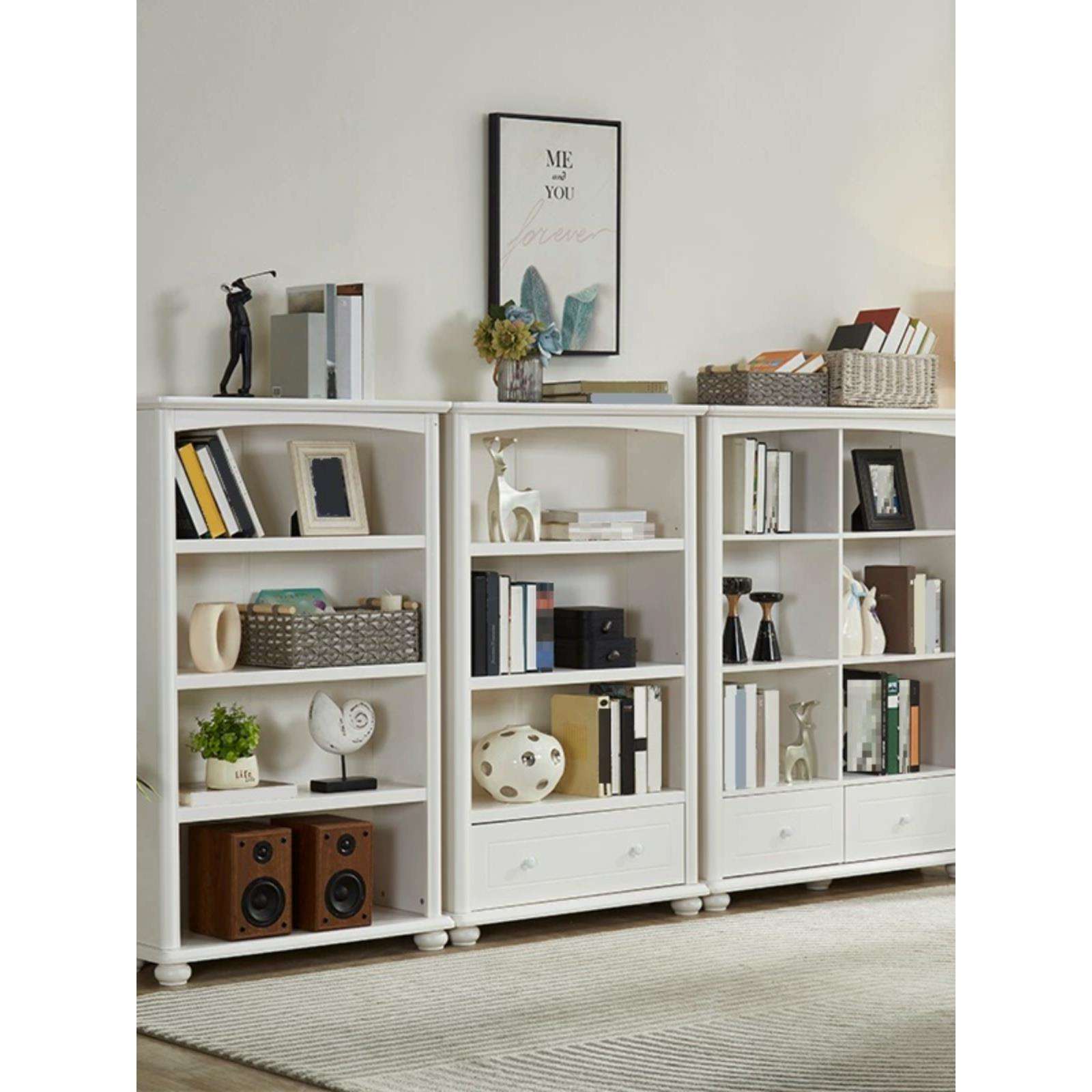 韩式60书柜青少年书橱80开放式儿童简易书架书房带门书柜50置物架