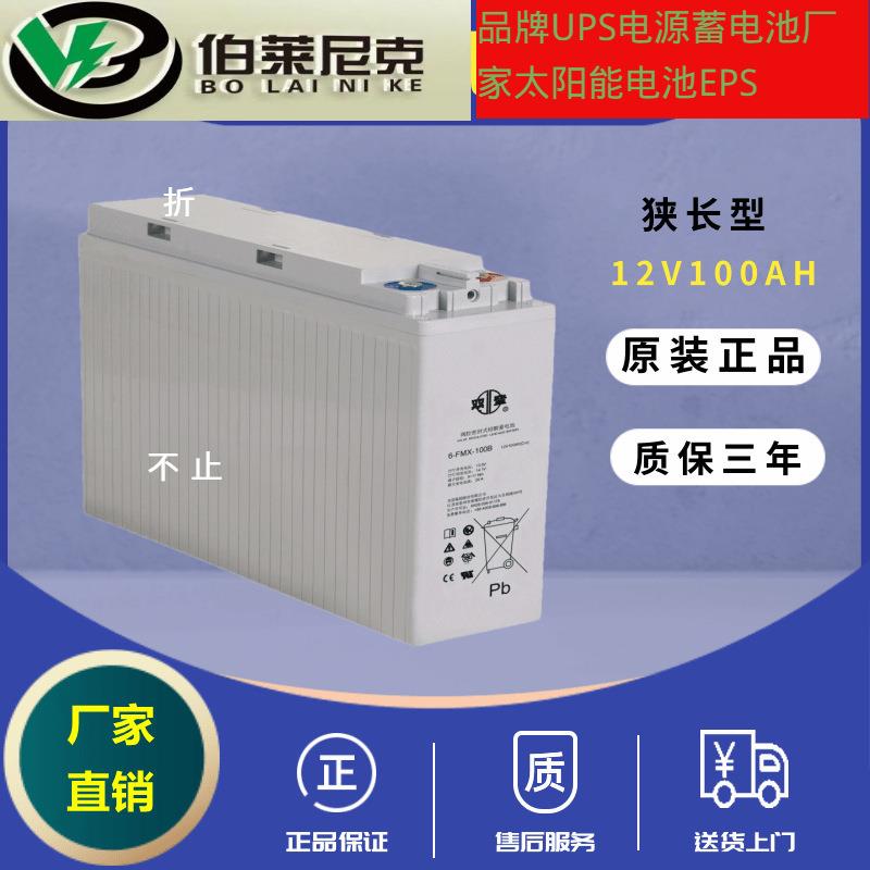 双登狭长蓄电池原装6-FMX-100B 12V100AH 免维护蓄 太阳能 通信
