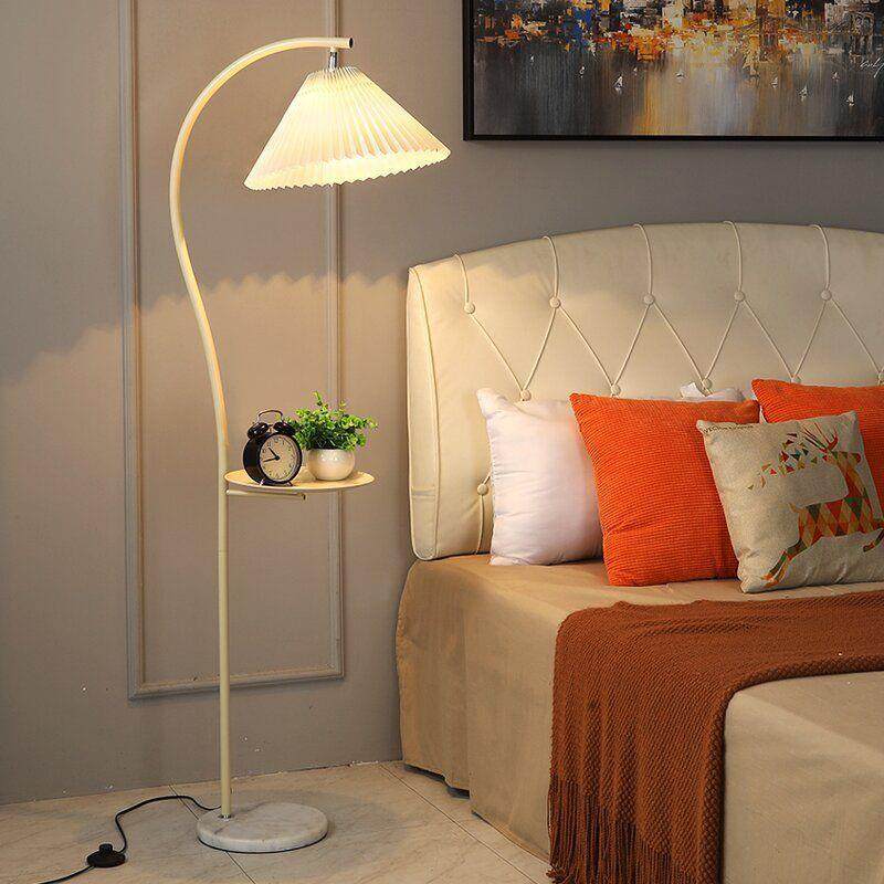 奶油风置物架落地灯vintage复古客厅卧室床头立式台灯网红氛围灯,家装灯饰光源,装饰落地灯,淘宝优惠券,粉丝福利购,淘宝优惠卷