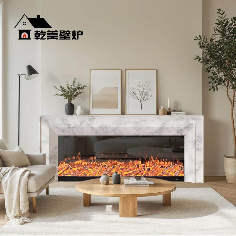 欧式壁炉电视柜仿真火焰取暖电子壁炉别墅客厅轻奢仿大理石装饰柜