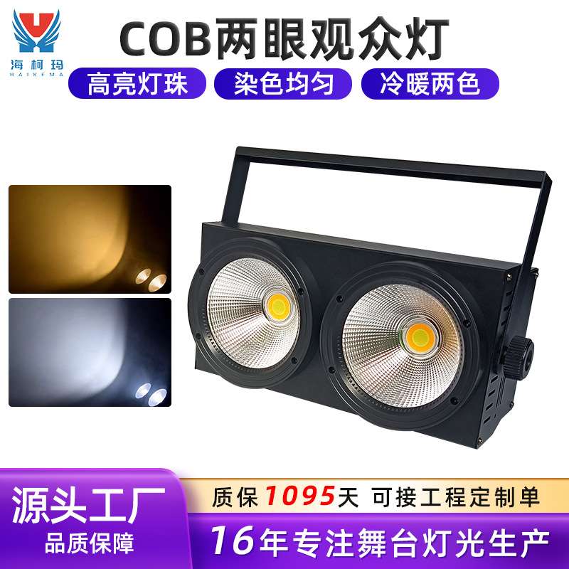 新款2眼200Wled观众灯直播室补光灯婚庆帕灯演唱会COB面光灯