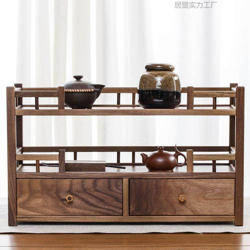 胡桃木茶具收纳架实木简约博古架桌面展示架茶壶茶饼抽屉式置物架,鲜花速递/花卉仿真/绿植园艺,割草机/草坪机,淘宝优惠券,粉丝福利购,淘宝优惠卷