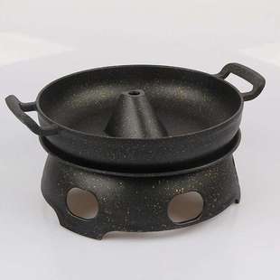 酒店餐饮铝制餐具加厚铝合金鱼头蒸汽锅原味仿蒸汽火锅气锅鸡酒精