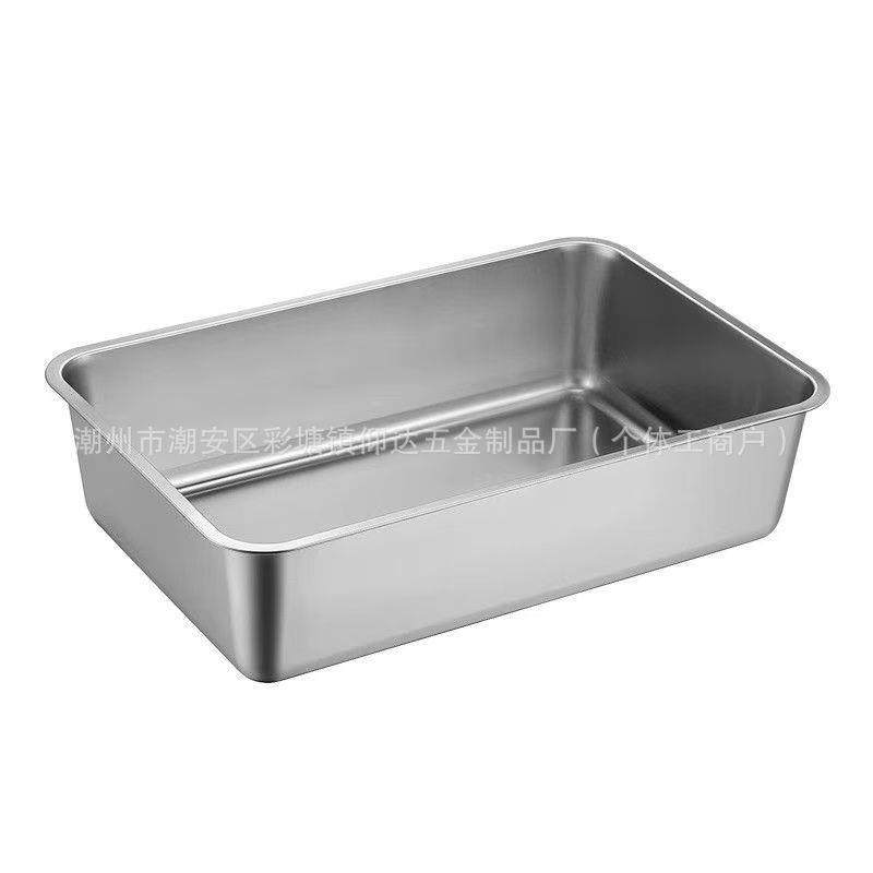 不锈钢猫砂盆超大号防外溅猫咪厕所缅因猫耐用宠物清洁用品猫屎盆