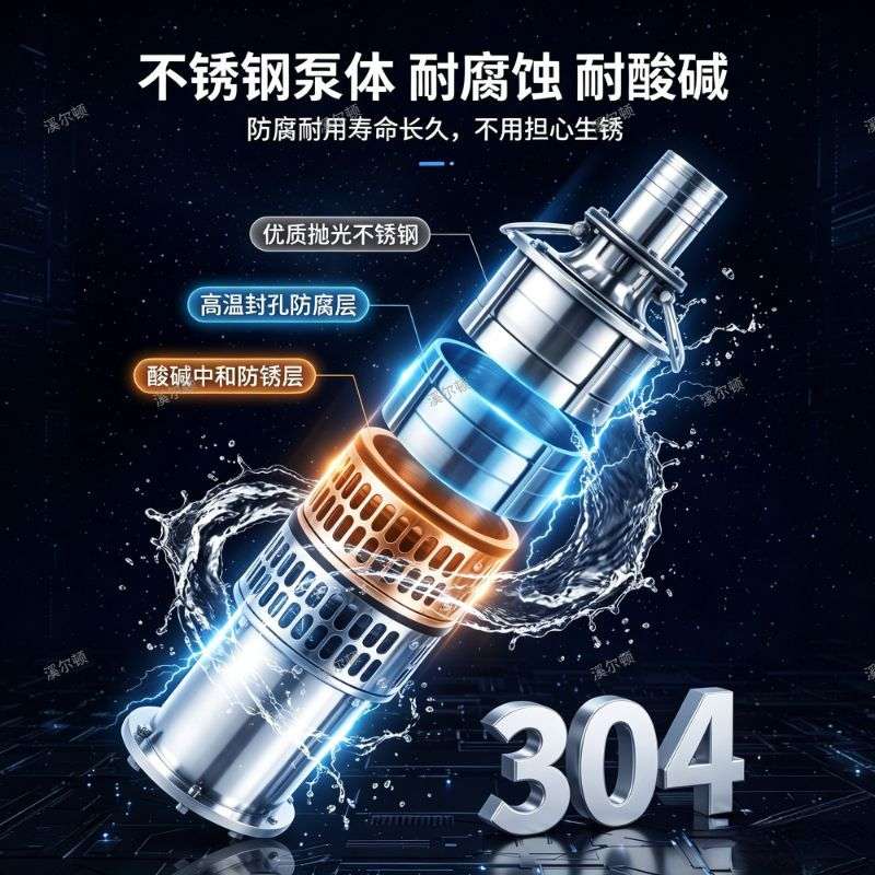 轻便型不锈钢多级潜水泵380v高扬程农田灌溉三相潜水泵2.5寸3寸