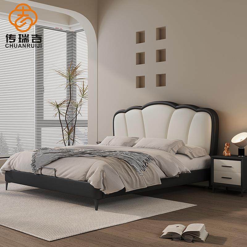 悬浮皮艺床双人床主卧床网红轻奢皮床现代简约婚床榻榻米科技布床