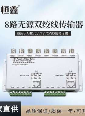 厂家 AHDCVITVI8路无源同轴高清双绞线传输器 5MP Videobalun