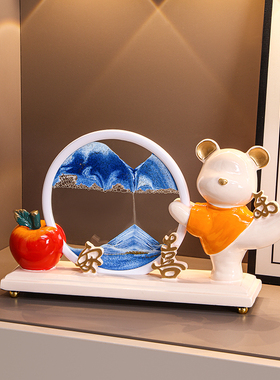 流沙画沙漏摆件客厅电视柜酒柜桌面E装饰品创意解压办公室轻奢礼