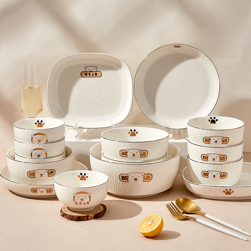 墨色高级感盘子碗家用2022x新款菜盘碟子网红餐具深盘早餐盘木纹