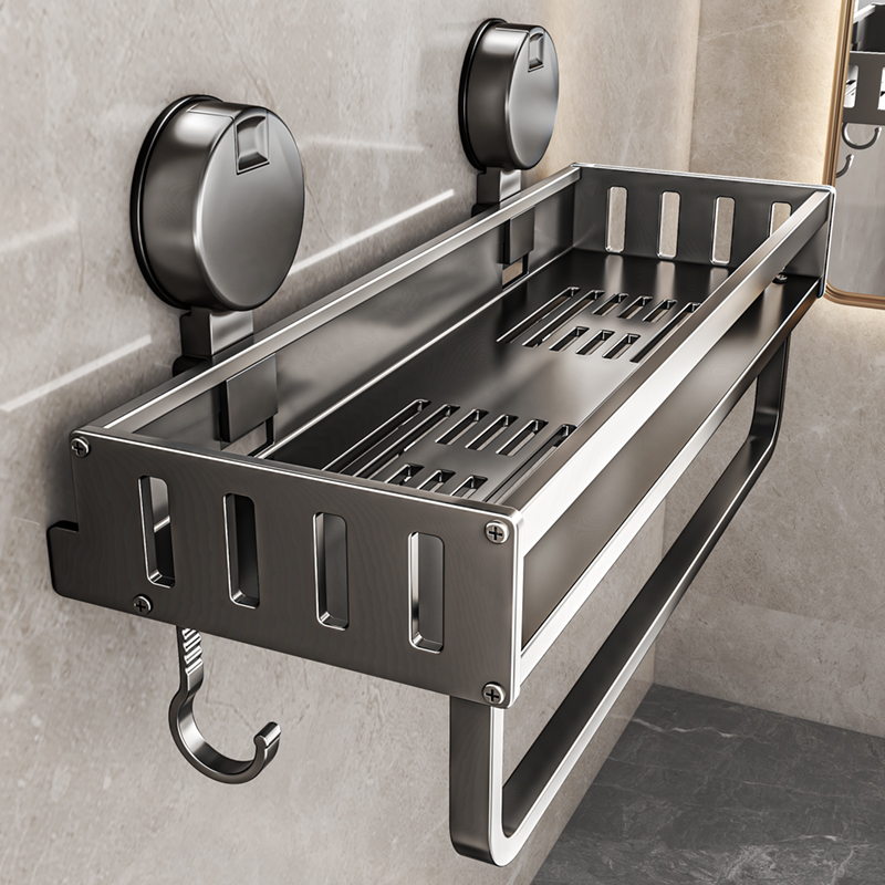 卫生间吸盘置物架浴室免打孔壁挂C洗手台洗漱台厕所架子收纳神器
