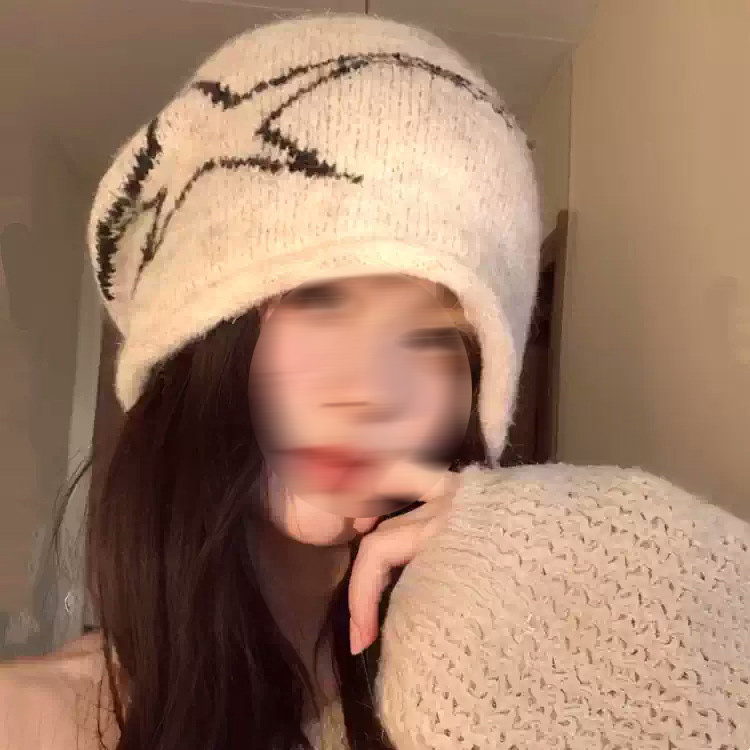 【下单立减50】复古星星毛线帽秋冬户外旅行帽子女休闲简约YZ05