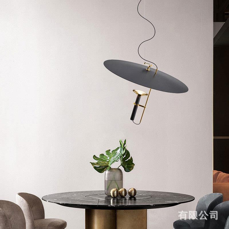 现代简约卧室吧台个性L装饰LED飞碟灯意大利设计师可调节餐厅吊灯