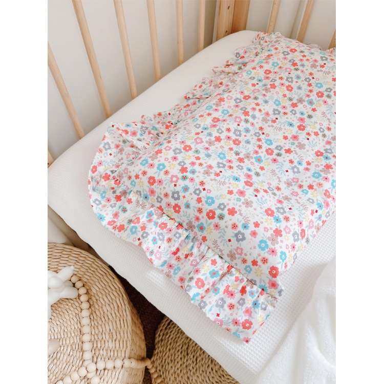 爱予宝贝宝宝碎花枕头单人全棉纯棉儿童亲子枕头枕套2件套套装