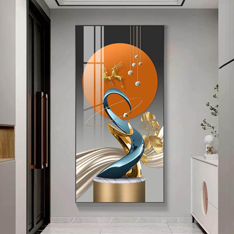 入户玄关装饰画轻奢现代简约走廊过道挂画客厅正对门2025新款壁画