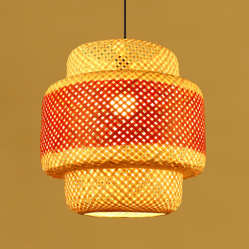 竹编灯笼中d国风饭店大排档灯罩日式复古竹子餐厅火锅店新中式吊