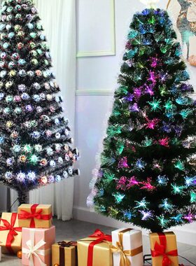 圣诞光纤树橱窗礼物日发光装饰品圣诞加密家用摆节七彩场景套餐