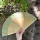 门绿渐变绢折扇布老折扇扇女式 折扇竹制折扇折扇复古风阊窄边 日式