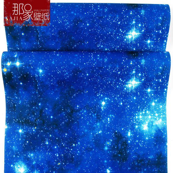 顶壁纸吊顶ktv墙布梦幻纸酒吧歌厅天花板宇宙星空3d立体闪光墙纸