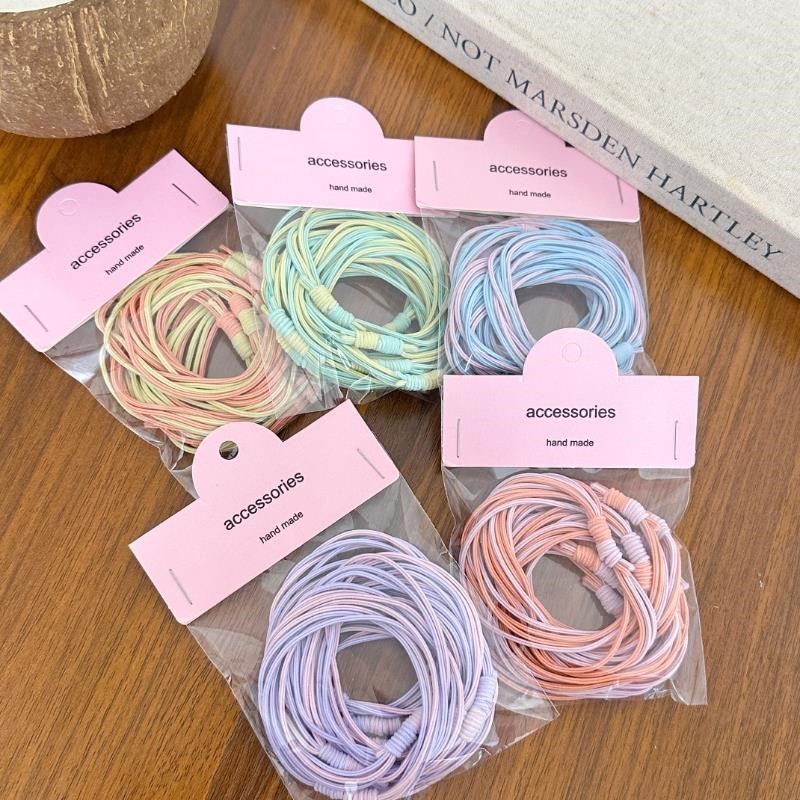 基础发圈高弹力简约耐p用头绳扎头发橡皮筋女高马尾不伤发彩色发