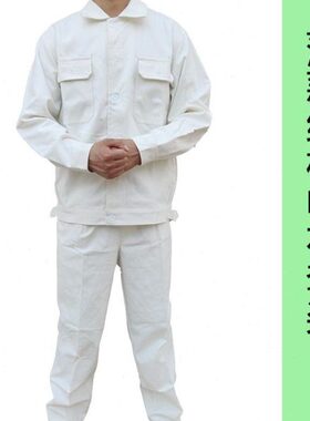 薄款烫Q精帆布厂套装男劳保船细耐磨白色春秋耐电焊工作服电焊