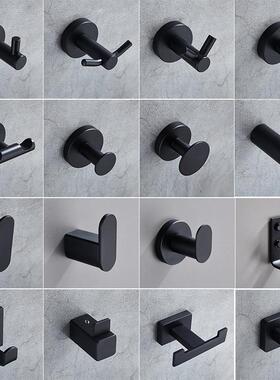 304不锈钢挂钩黑色酒店浴室单钩卫生间免打孔衣帽钩Y墙上挂衣钩厂