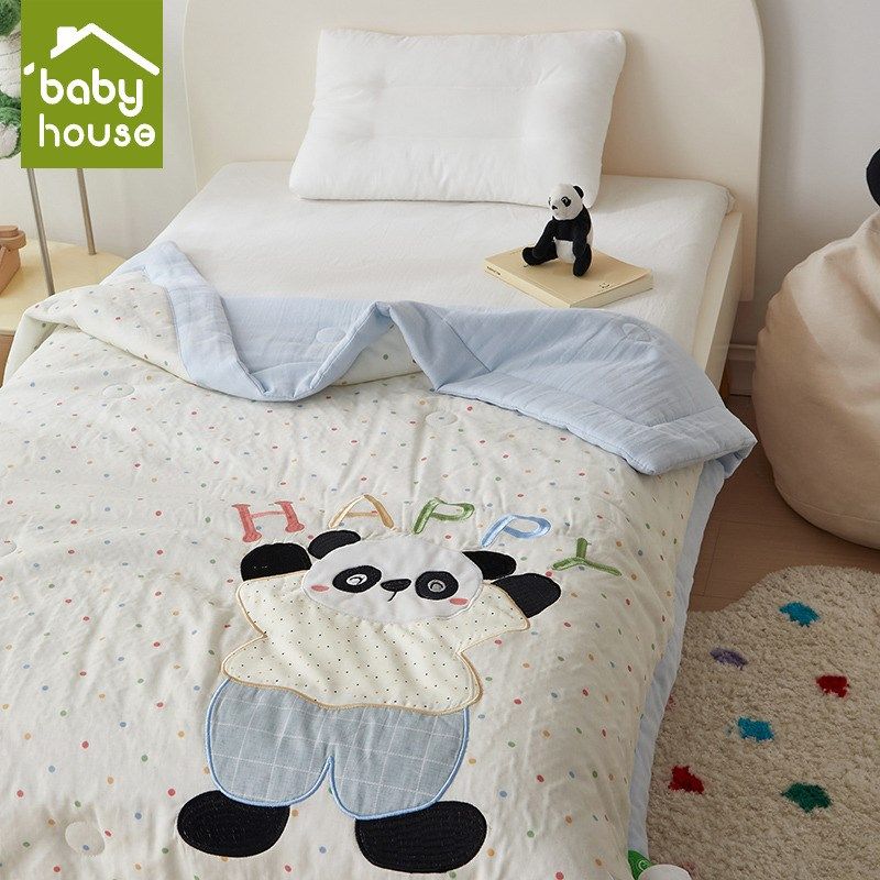 2025新款A类宝宝全棉空调被双层纱贴布绣大豆婴儿童夏凉被子被芯,床上用品,化纤被,淘宝优惠券,粉丝福利购,淘宝优惠卷