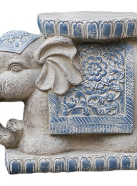 户外中式摆件大象石墩花盆底座庭院花园阳台装饰别墅门口入户摆设