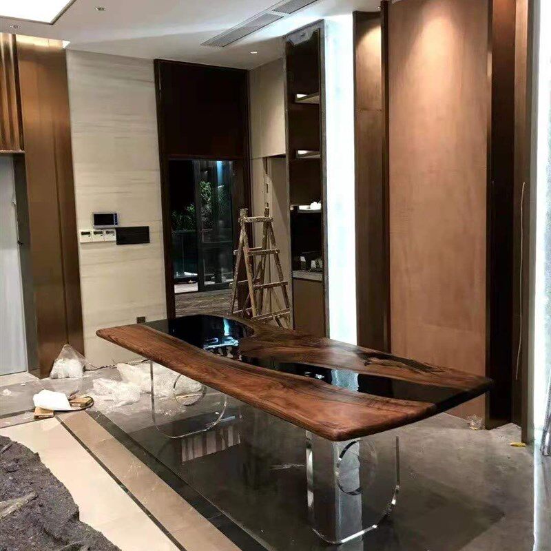 新新有机玻璃磨砂亚桌力板克腿T型桌腿加工定制20304050mm桌脚品