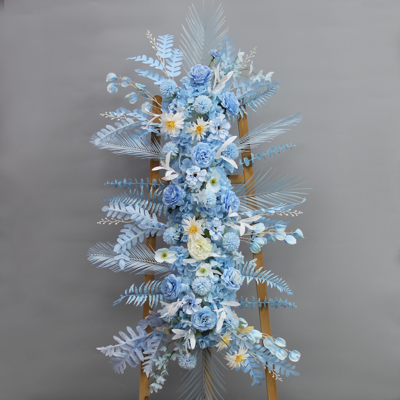 新款成品花艺花条套系绢花背景挂花路引花盆花排花婚礼堂花点道具