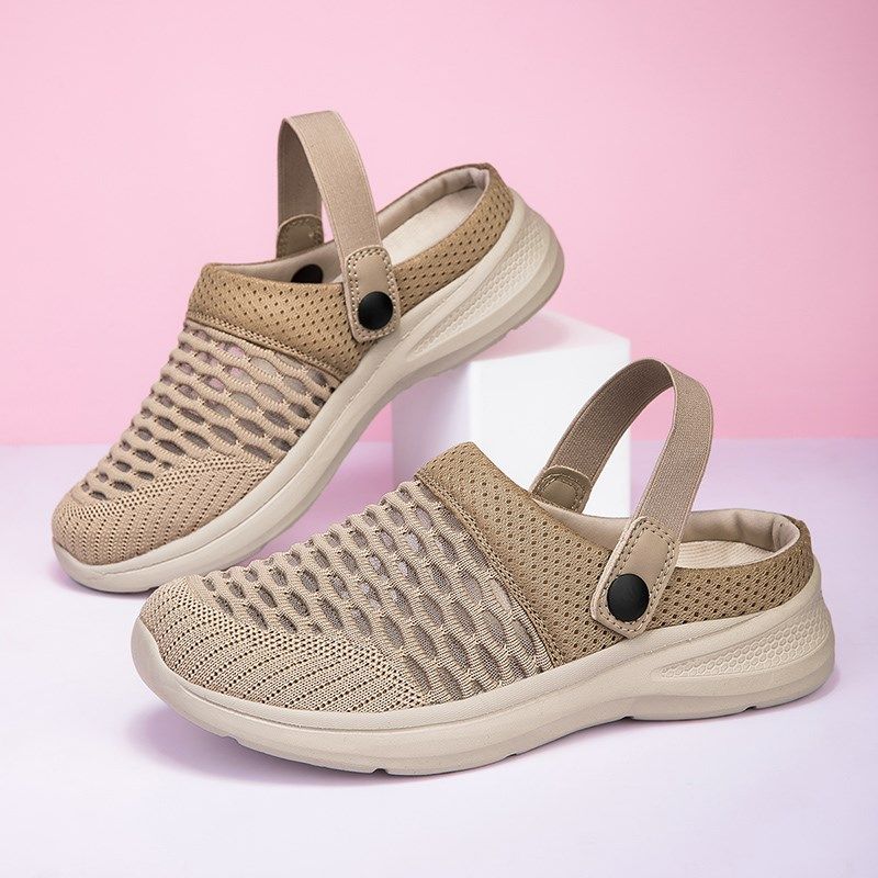 老人凉鞋男女款软底防滑老年人包头半拖鞋2025新款妈妈洞洞凉拖鞋,女鞋,罗马凉鞋,淘宝优惠券,粉丝福利购,淘宝优惠卷