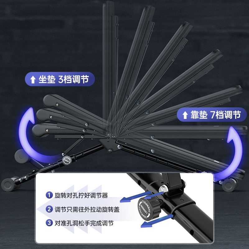 哑铃凳家用腹肌板多功能仰卧起坐板健身器材可折叠卧推凳健身椅