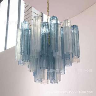 法式Murano穆拉诺吊灯中古风设计款客厅餐厅卧室梅花管玻璃吊灯