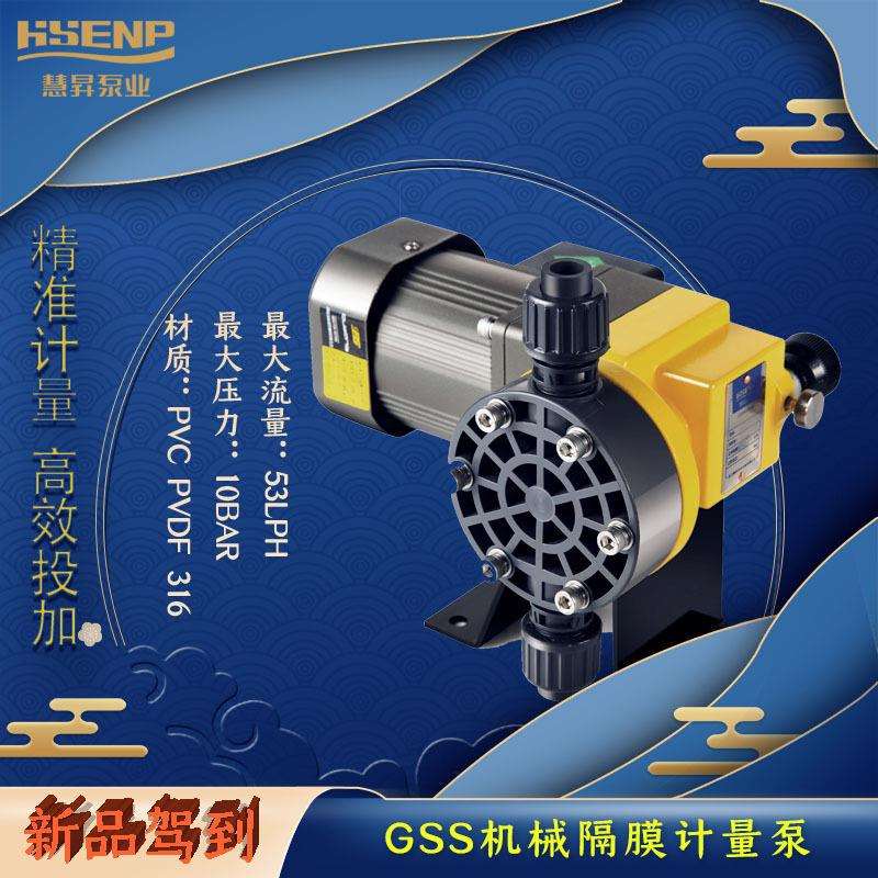 慧昇泵业 GSS系列机械隔膜 计量泵 精准投加 PVDF 25W PAC/PAM