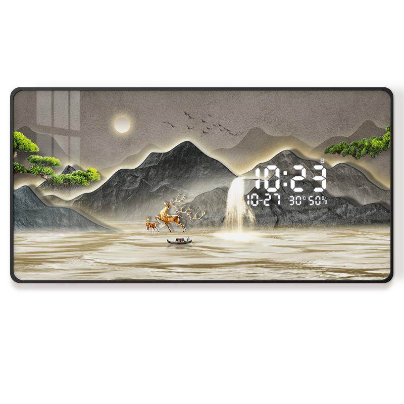 2024新款背有靠山挂钟客厅数显钟表大气家用数字电子钟挂墙免打孔,3C数码配件,USB灯,淘宝优惠券,粉丝福利购,淘宝优惠卷